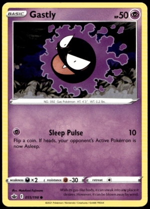 Pokémon Gastly 055/198 - Normal Common SWSH06: Chilling Reign EN