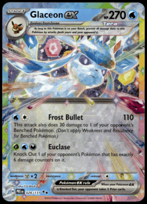 Pokémon Glaceon ex 026/131 - Holofoil Double Rare SV: Prismatic Evolutions EN