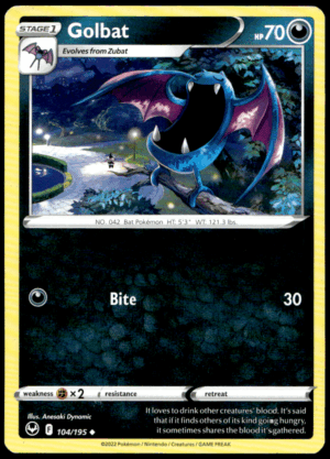 Pokémon Golbat 104/195 - Normal Uncommon SWSH12: Silver Tempest EN