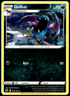 Pokémon Golbat 104/195 - Normal Uncommon SWSH12: Silver Tempest EN