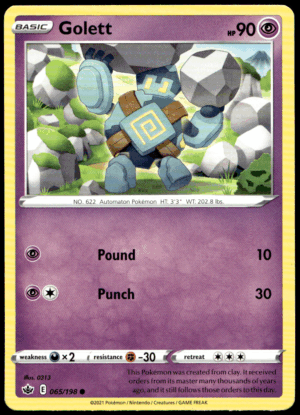 Pokémon Golett 065/198 - Normal Common SWSH06: Chilling Reign EN