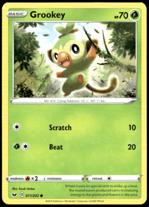 Pokémon Grookey 011/202 - Normal Common SWSH01: Sword & Shield Base Set EN