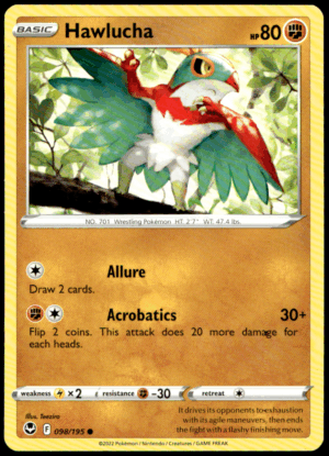 Pokémon Hawlucha 098/195 - Normal Common SWSH12: Silver Tempest EN