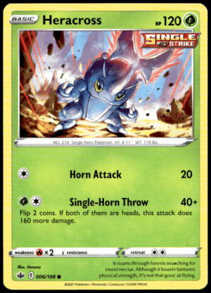 Pokémon Heracross 006/198 - Normal Common SWSH06: Chilling Reign EN