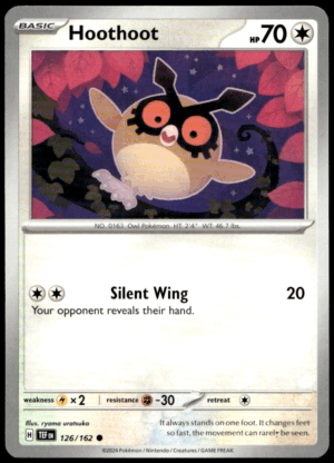 Pokémon Hoothoot 126/162 - Normal Common SV05: Temporal Forces EN