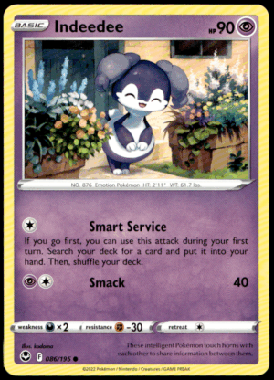Pokémon Indeedee 086/195 - Normal Common SWSH12: Silver Tempest EN