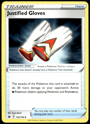 Pokémon Justified Gloves 143/198 - Normal Uncommon SWSH06: Chilling Reign EN
