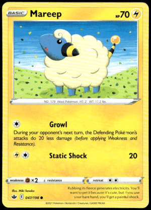 Pokémon Mareep 047/198 - Normal Common SWSH06: Chilling Reign EN