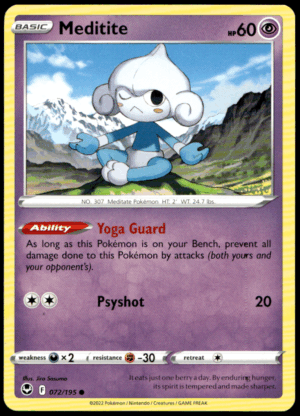 Pokémon Meditite 072/195 - Normal Common SWSH12: Silver Tempest EN