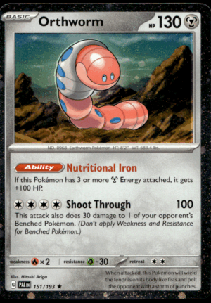 Pokémon Orthworm 151/193 - Holofoil Rare SV02: Paldea Evolved EN