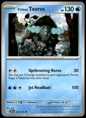 Pokémon Paldean Tauros 039/191 - Normal Uncommon SV08: Surging Sparks EN