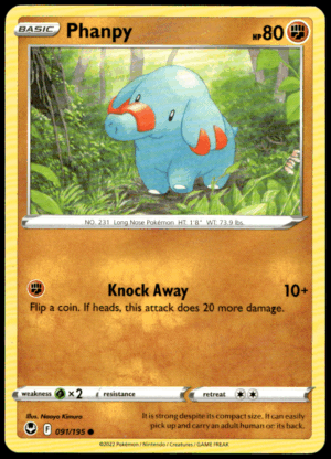 Pokémon Phanpy 091/195 - Normal Common SWSH12: Silver Tempest EN
