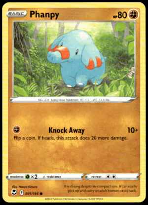 Pokémon Phanpy 091/195 - Normal Common SWSH12: Silver Tempest EN