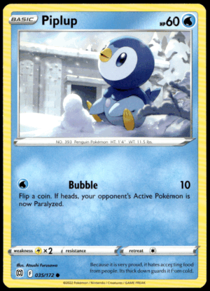 Pokémon Piplup 035/172 - Normal Common SWSH09: Brilliant Stars EN