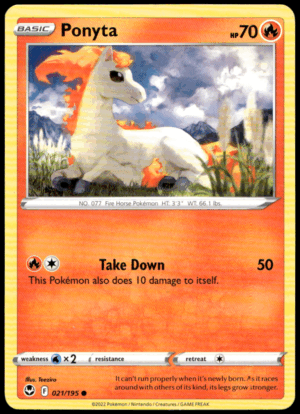 Pokémon Ponyta 021/195 - Normal Common SWSH12: Silver Tempest EN