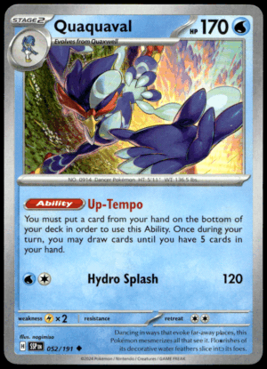 Pokémon Quaquaval 052/191 - Normal Uncommon SV08: Surging Sparks EN