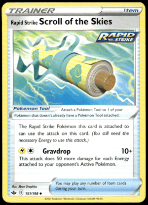 Pokémon Rapid Strike Scroll of the Skies 151/198 - Normal Uncommon SWSH06: Chilling Reign EN