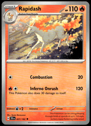 Pokémon Rapidash 027/162 - Normal Uncommon SV05: Temporal Forces EN