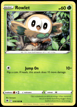Pokémon Rowlet 019/189 - Normal Common SWSH10: Astral Radiance EN