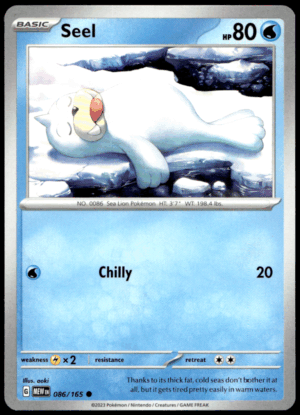 Pokémon Seel 086/165 - Normal Common SV: Scarlet & Violet 151 EN