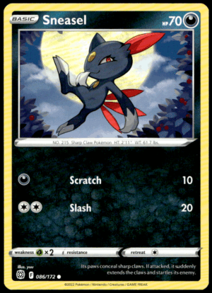Pokémon Sneasel 086/172 - Normal Common SWSH09: Brilliant Stars EN