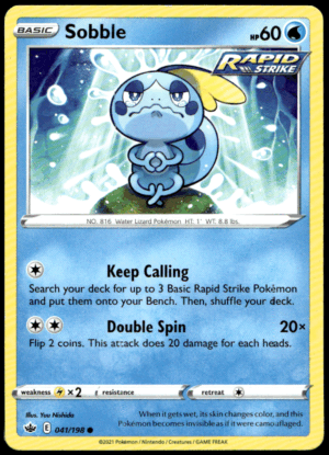 Pokémon Sobble 041/198 - Normal Common SWSH06: Chilling Reign EN