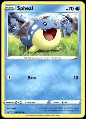 Pokémon Spheal 037/198 - Normal Common SWSH06: Chilling Reign EN