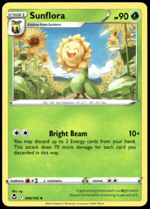 Pokémon Sunflora 006/195 - Normal Uncommon SWSH12: Silver Tempest EN