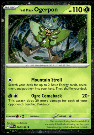 Pokémon Teal Mask Ogerpon 024/167 - Holofoil Rare SV06: Twilight Masquerade EN