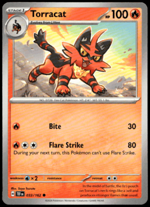 Pokémon Torracat 033/162 - Normal Common SV05: Temporal Forces EN