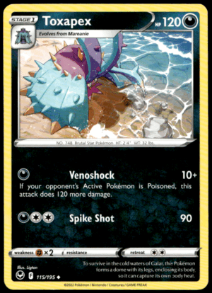 Pokémon Toxapex 115/195 - Normal Uncommon SWSH12: Silver Tempest EN