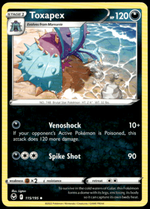 Pokémon Toxapex 115/195 - Normal Uncommon SWSH12: Silver Tempest EN