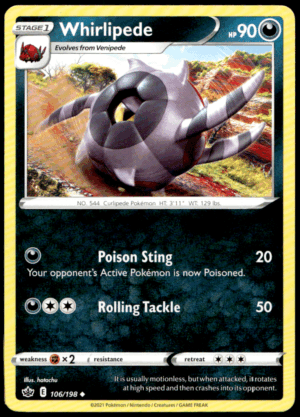 Pokémon Whirlipede 106/198 - Normal Uncommon SWSH06: Chilling Reign EN