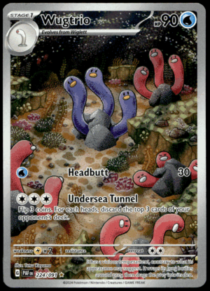 Pokémon Wugtrio 224/091 - Holofoil Illustration Rare SV: Paldean Fates EN