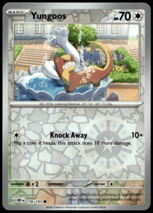 Pokémon Yungoos 176/197 - Reverse Holofoil Common SV03: Obsidian Flames EN